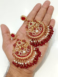 Zircon Chandbali Earrings - detail view