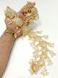 Bridal Kundan Paranda Set - Emerald Green