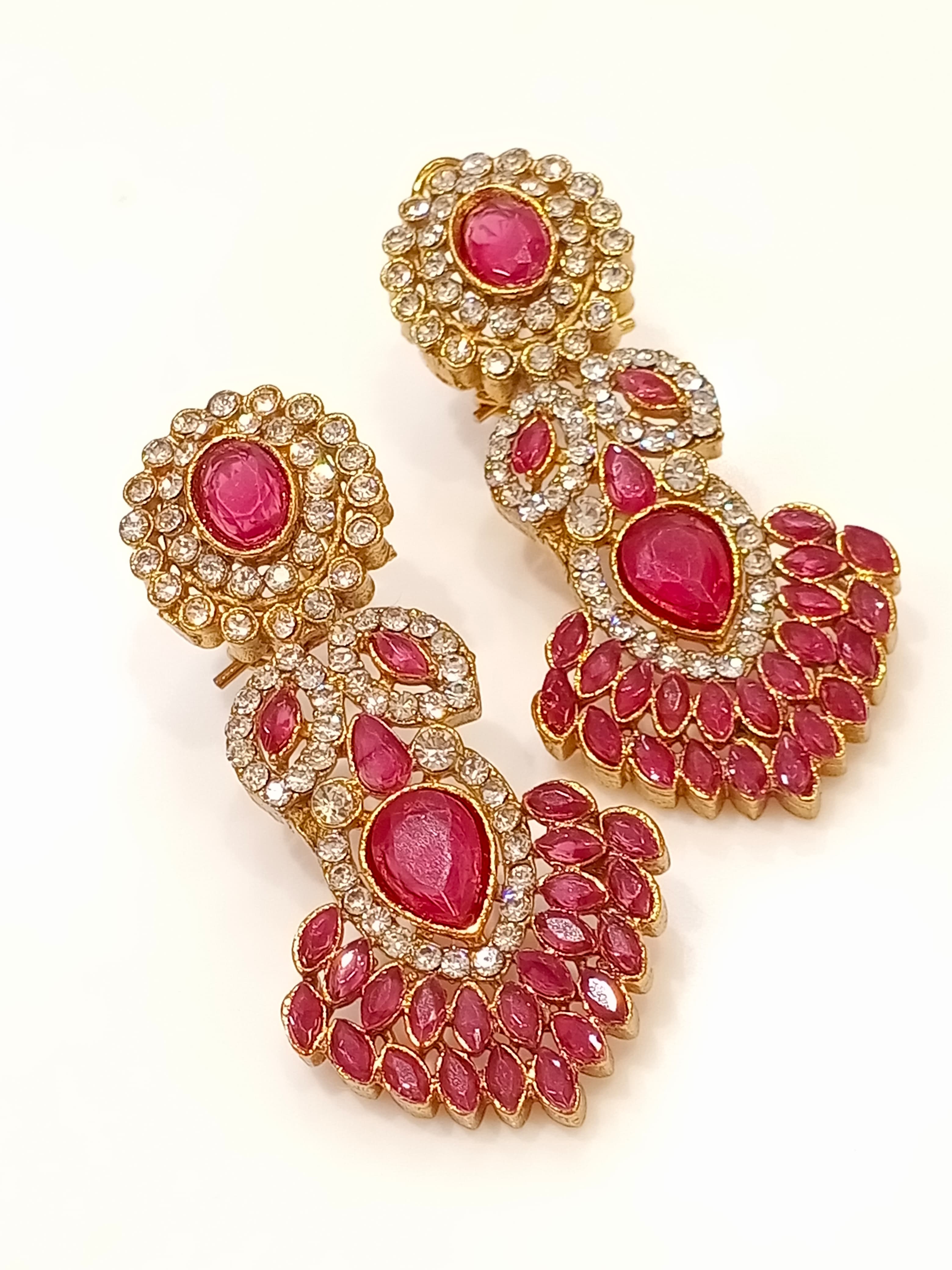 Zircon Earring Studs – Green