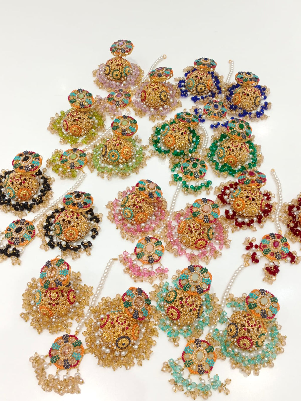 Multicolor Zircon Jhumka Set - View 4