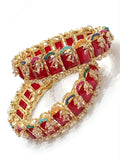 Red zirconia bridal bangles