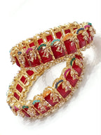 Red zirconia bridal bangles