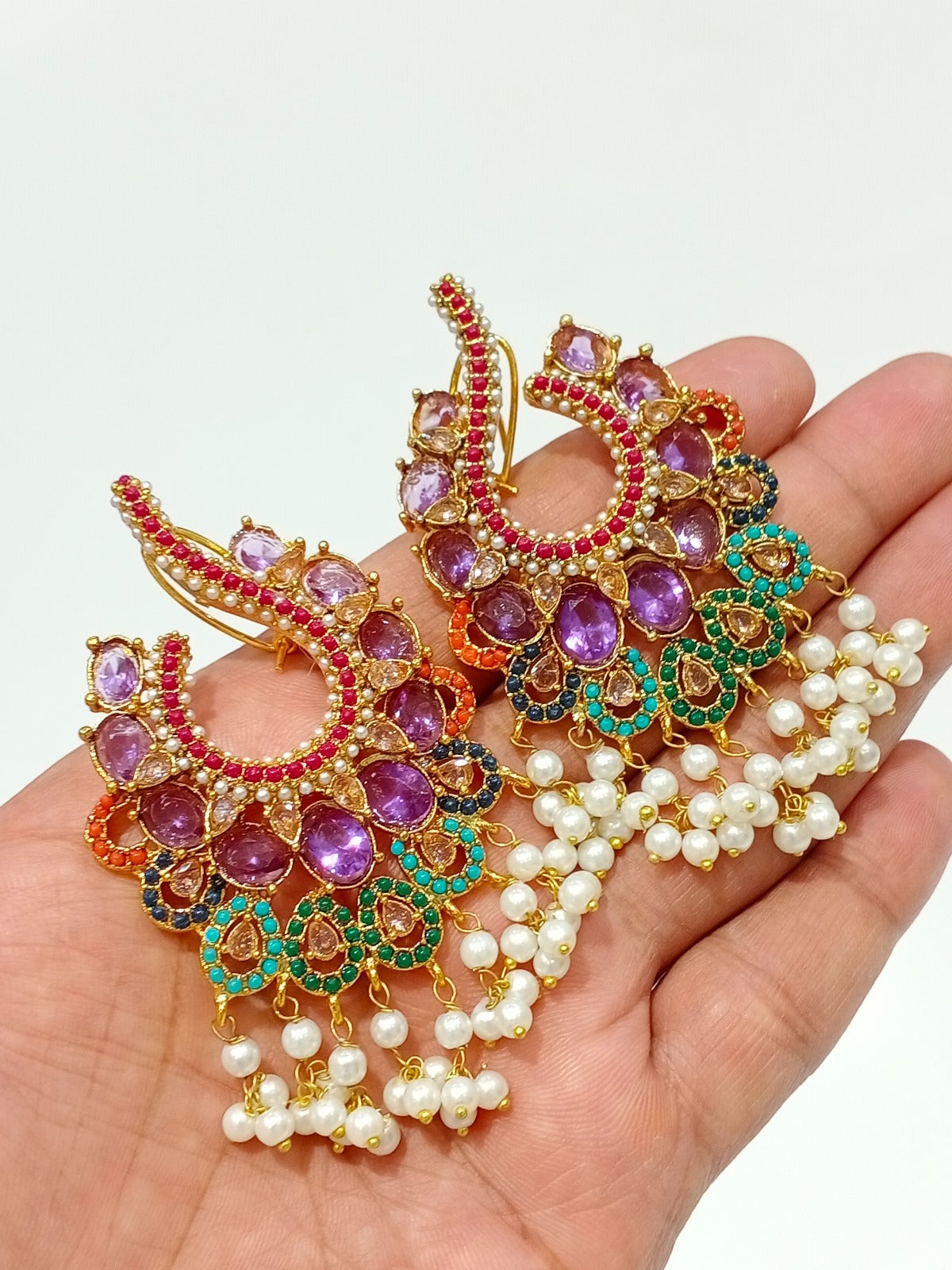 Meenakari Chandbali Earrings - additional shade