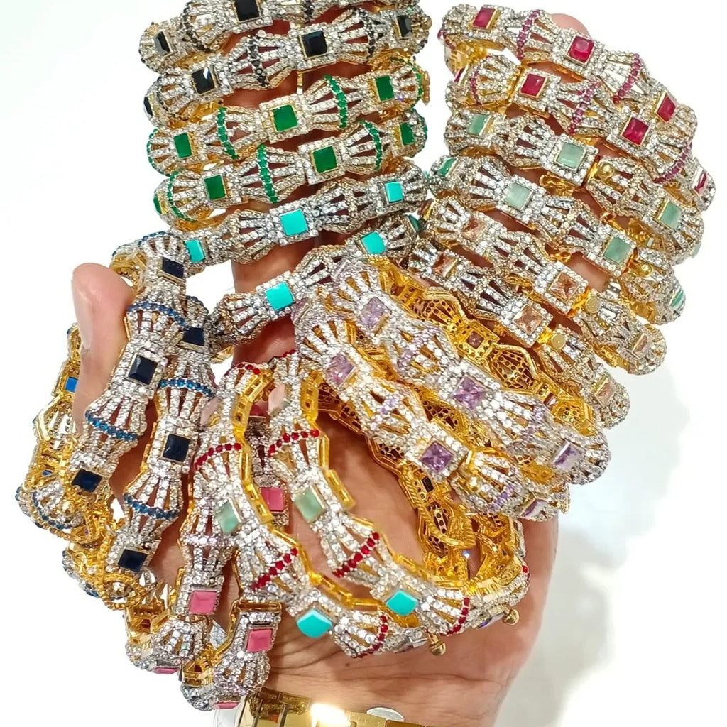 Bridal Zirconia Bangles – close up
